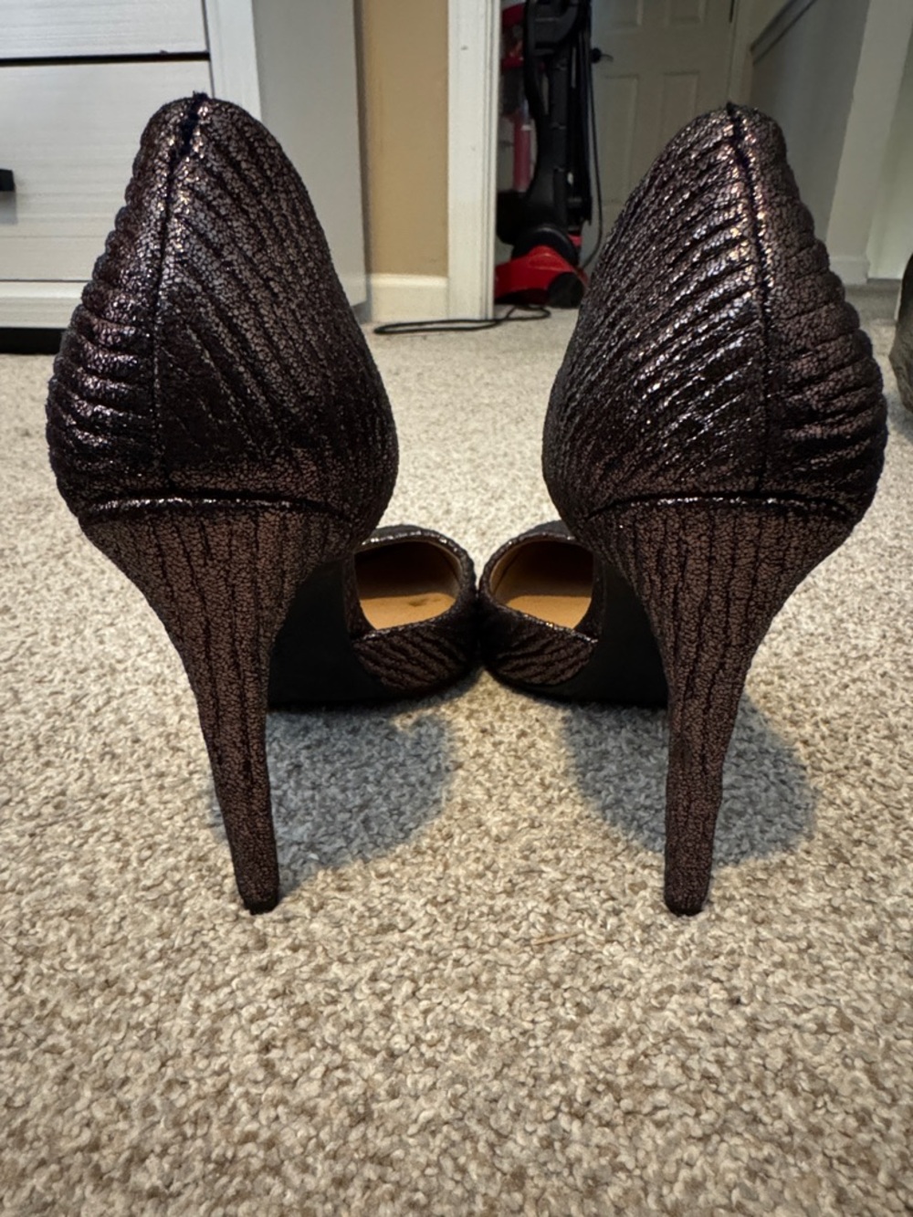 Jessica Simpson Metallic Black Pointed D'Orsay Heels - Picture 2 of 4